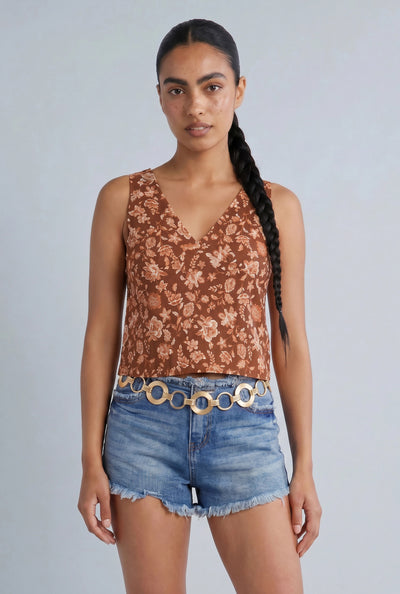 Floral Sleeveless Top