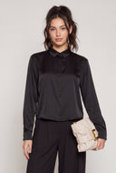 Leona Satin Button Front Shirt