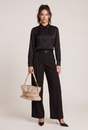Leona Satin Button Front Shirt