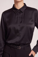 Leona Satin Button Front Shirt