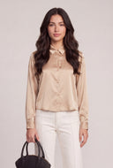 Leona Satin Button Front Shirt