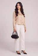 Leona Satin Button Front Shirt