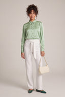 Leona Satin Button Front Shirt