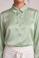 Leona Satin Button Front Shirt