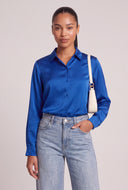 Leona Satin Button Front Shirt