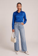 Leona Satin Button Front Shirt