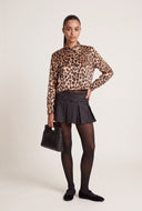 Leopard Print Satin Shirt