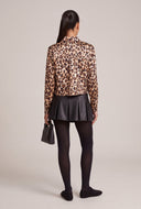 Leopard Print Satin Shirt