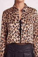 Leopard Print Satin Shirt