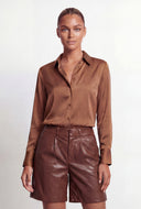 Ariya Satin Button Front Shirt