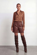 Ariya Satin Button Front Shirt