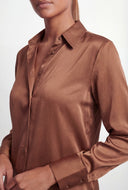 Ariya Satin Button Front Shirt