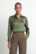 Ariya Satin Button Front Shirt