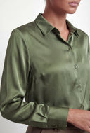 Ariya Satin Button Front Shirt