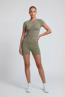 Malia Ruched Front Crop Top