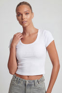 Kelly Ribbed Scoop Neck Crop Top