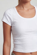 Kelly Ribbed Scoop Neck Crop Top