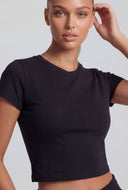 Elodie Crew Neck Crop T-Shirt