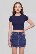 Elodie Crew Neck Crop T-Shirt