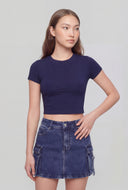 Elodie Crew Neck Crop T-Shirt