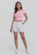 Elodie Crew Neck Crop T-Shirt
