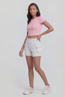 Elodie Crew Neck Crop T-Shirt