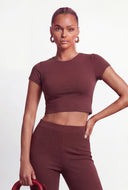 Elodie Crew Neck Crop T-Shirt
