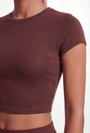 Elodie Crew Neck Crop T-Shirt