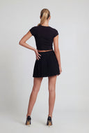 Ribbed Crew Neck Cropped Tee