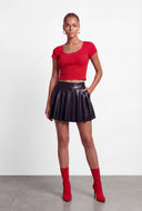 Grace Waffle Knit Scoop Neck Crop Top