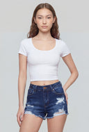 Malani Scoop Neck Crop Tee