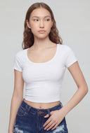 Malani Scoop Neck Crop Tee