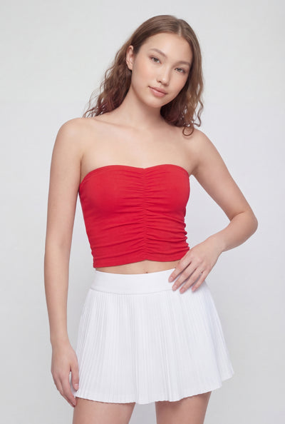 Shirred Crop Tube Top