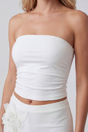 Gia Ruched Side Crop Tube Top