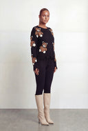 Boucle Bear Frayed Hem Pullover Sweater