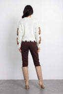 Boucle Bear Frayed Hem Pullover Sweater