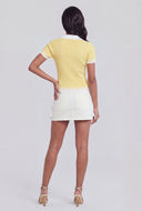Ribbed Contrast Graphic Polo Shirt
