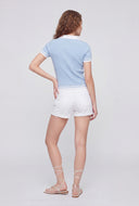Ribbed Contrast Graphic Polo Shirt