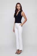 Collared Sleeveless Button-Front Knit Top