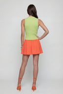 Collared Sleeveless Button-Front Knit Top