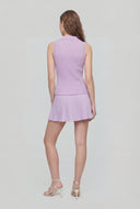Collared Sleeveless Button-Front Knit Top