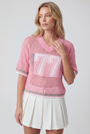 V-Neck Crochet Jersey