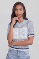 V-Neck Crochet Jersey