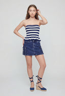 Gracelyn Striped Peplum Tube Top