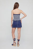 Gracelyn Striped Peplum Tube Top