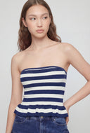 Gracelyn Striped Peplum Tube Top