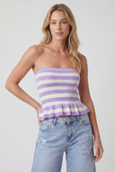 Gracelyn Striped Peplum Tube Top