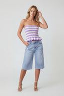 Gracelyn Striped Peplum Tube Top