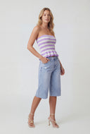 Gracelyn Striped Peplum Tube Top
