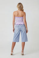 Gracelyn Striped Peplum Tube Top